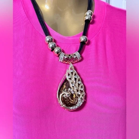 Assemblage Art Necklace Pendant Artisan Smoky Crystal OOAK Statement 3377 O - Picture 3 of 16